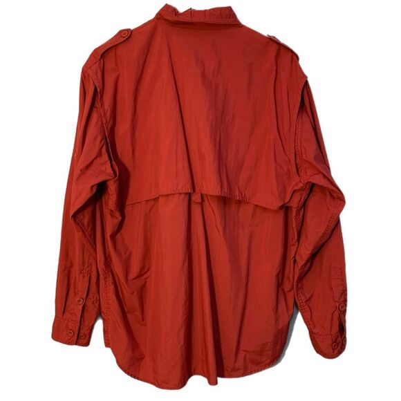 CABELA’S Guidewear Fishing Shirt Men L Reg Maroon Long Sleeve Nylon Zip Pockets - Picture 2 of 13